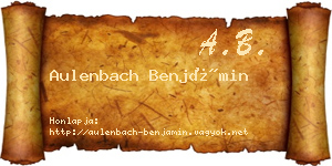 Aulenbach Benjámin névjegykártya