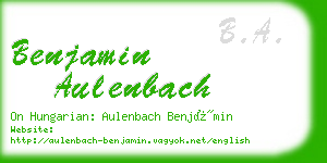 benjamin aulenbach business card